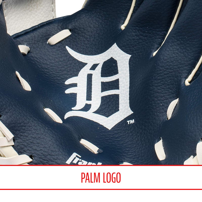 Franklin Sports مجموعة قفاز وكرة تيبال من فرانكلين سبورتس MLB للأطفال - قفاز وكرة بيسبول وتيبال للأطفال من ديترويت تايجرز - قفاز مثالي للأطفال - 9.5" - Image 5